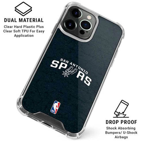 NBA San Antonio Spurs Distressed iPhone 15 Pro Clear Case
